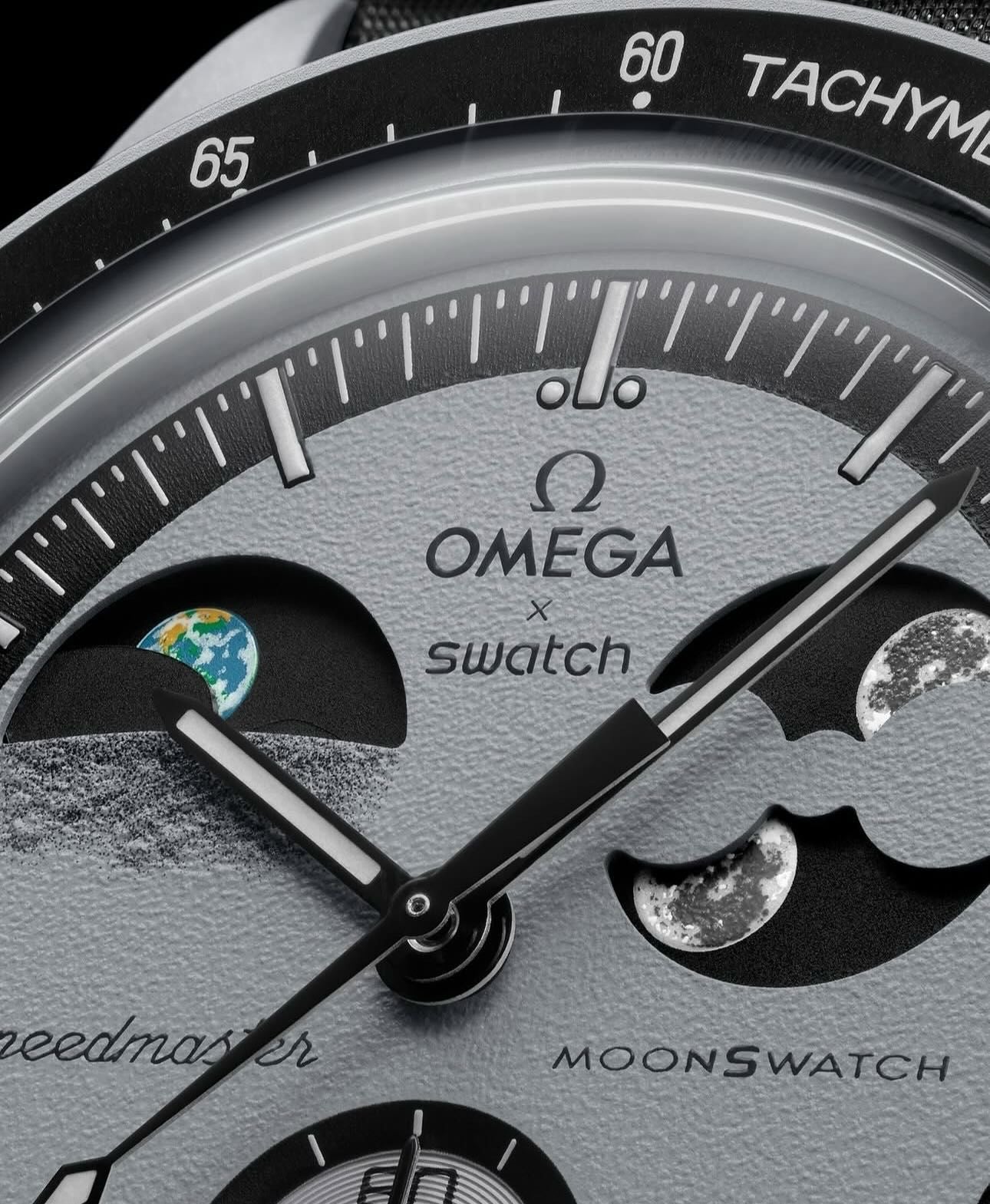 Omega Speedmaster Moonswatch greyBlack with black belt
