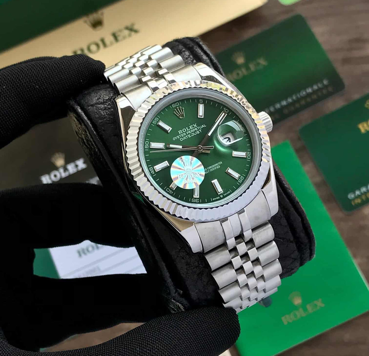 Rolex Date Just 41 Mint Green Dial & Jubli Chain Automatic Mens Watch
