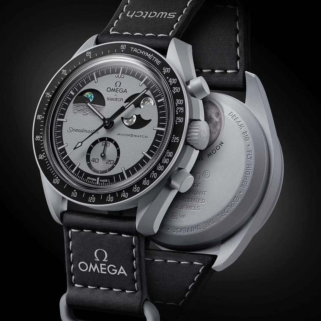 Omega Speedmaster Moonswatch greyBlack with black belt