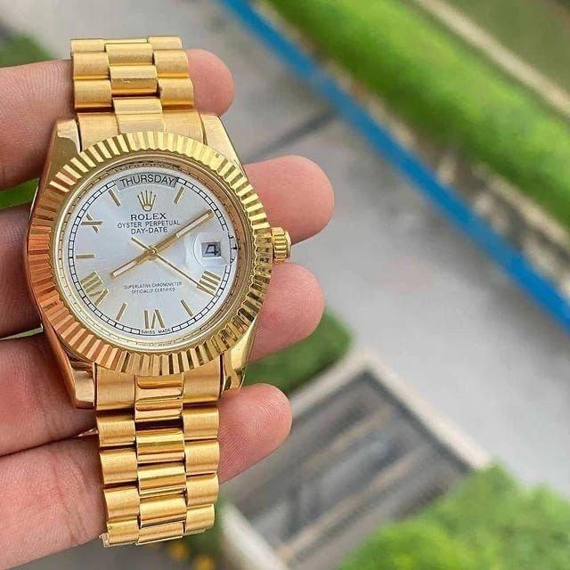 Rolex Day-Date 41 228238 Fluted Bezel White Dial