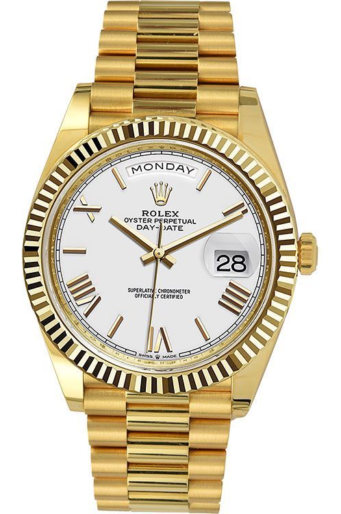 Rolex Day-Date 41 228238 Fluted Bezel White Dial1