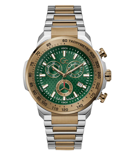 Guess Collection First Class Green Round Dial Analog Men Watch Z35002G9MF