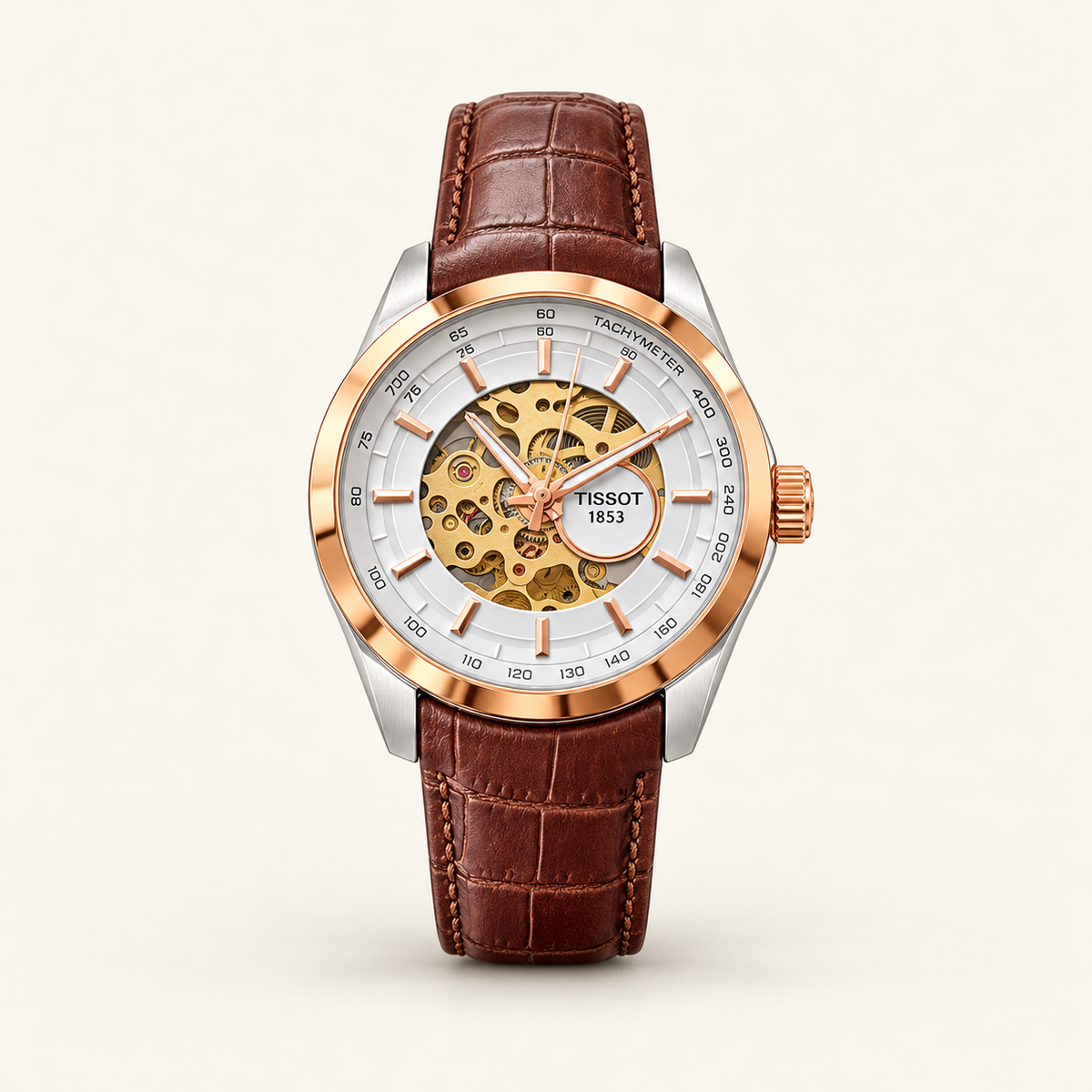 Tissot Skeleton Automatic White Dial