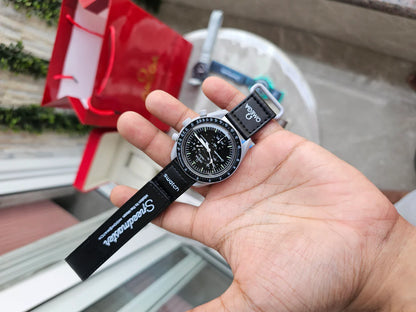 Omega Speedmaster Moonswatch greyBlack with black belt