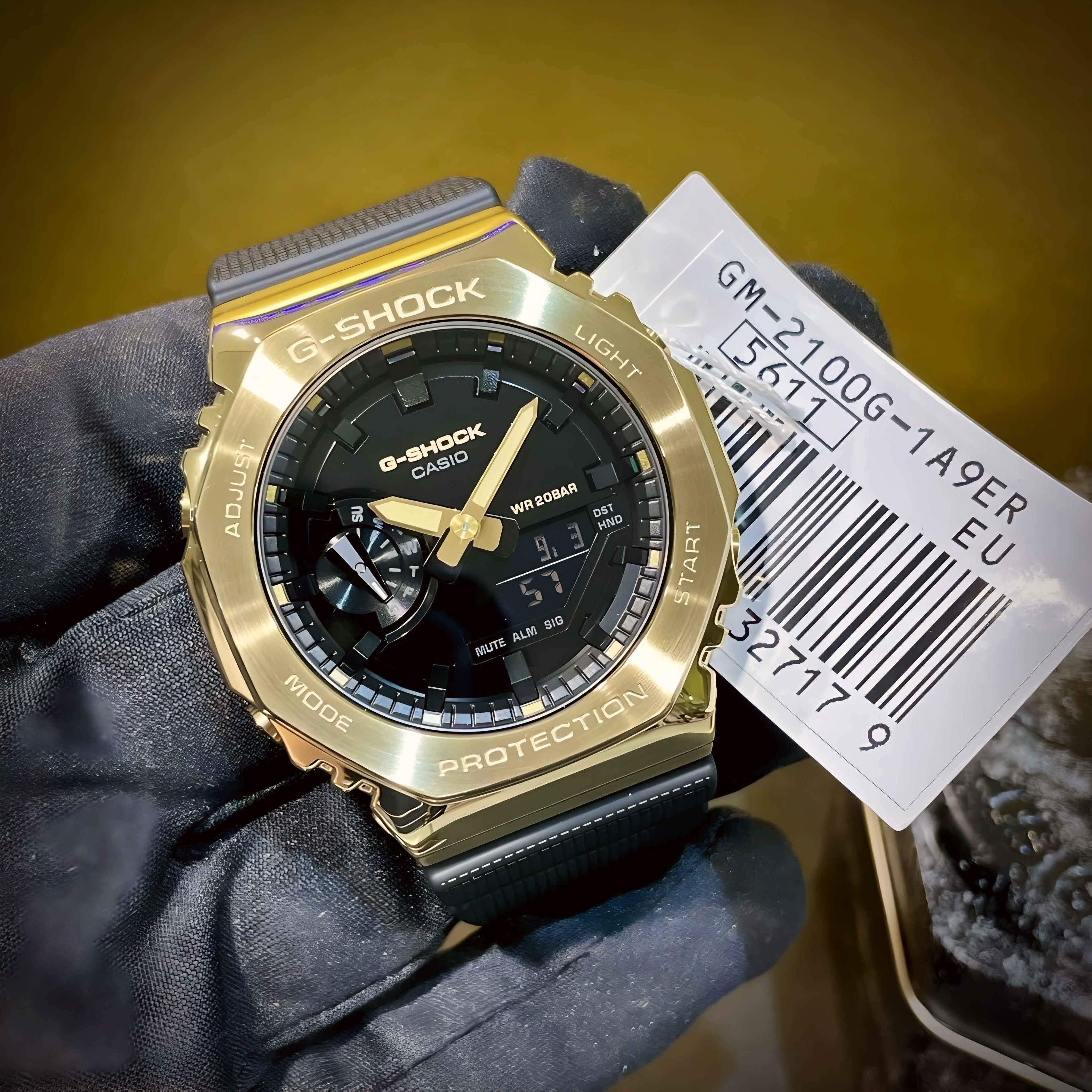 G-SHOCK GM-2100 GOLD BLACK DIAL METAL BODY