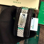 Rolex Datejust 41 Silver & Steel Fluted Jubilee Black Dial Swiss Semi ETA 3235 Movement