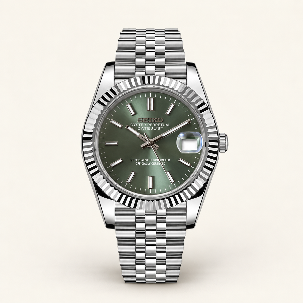 Seiko Mod Datejust Mint Green
