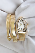 BVL SERPENTINE FULL STONE GOLD SPIRAL