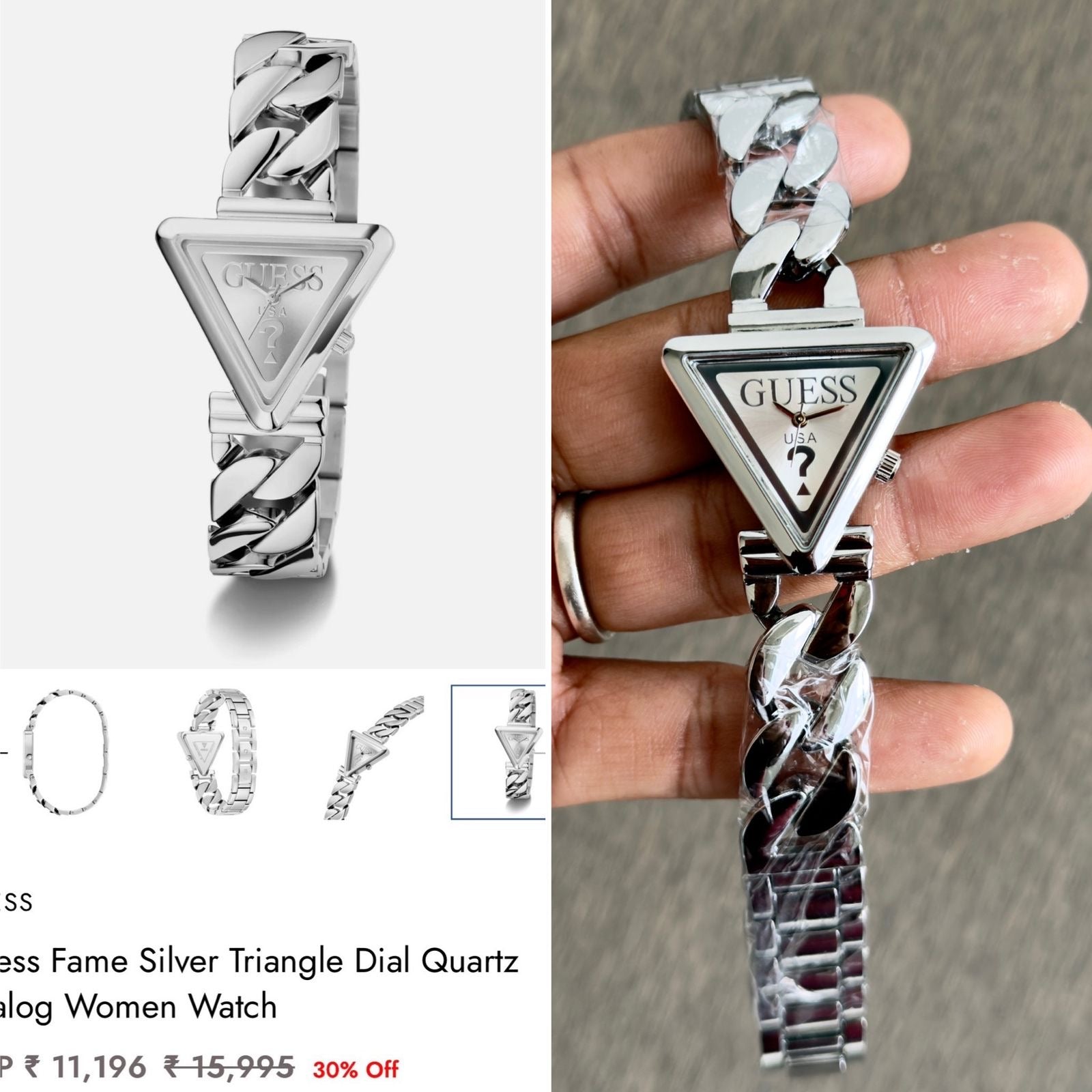 Guess Silver Triangle dial
