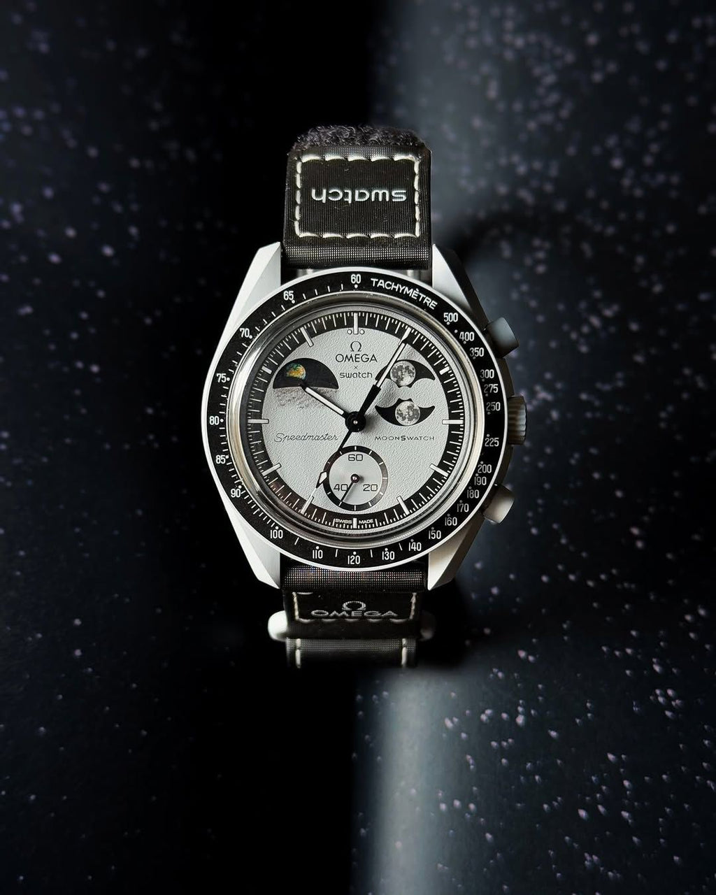 TRPOmega Speedmaster Moonswatch greyBlack with black belt