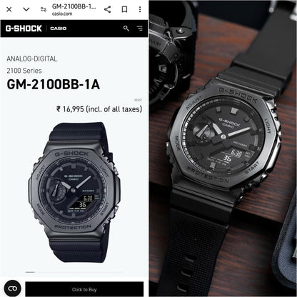 G-SHOCK ZGM-2100 Full Black Metal Body – TRP Watch Collection