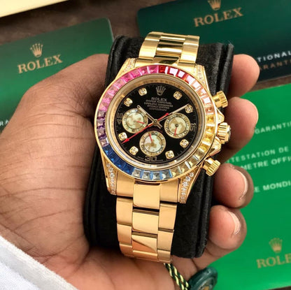 Rolex Rainbow Daytona Gold Tone Automatic Japanese Master Quality
