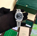 Rolex Day Date 40 Stainless Steel Grey Dial Japanese Automatic Master Quality Mens Watch