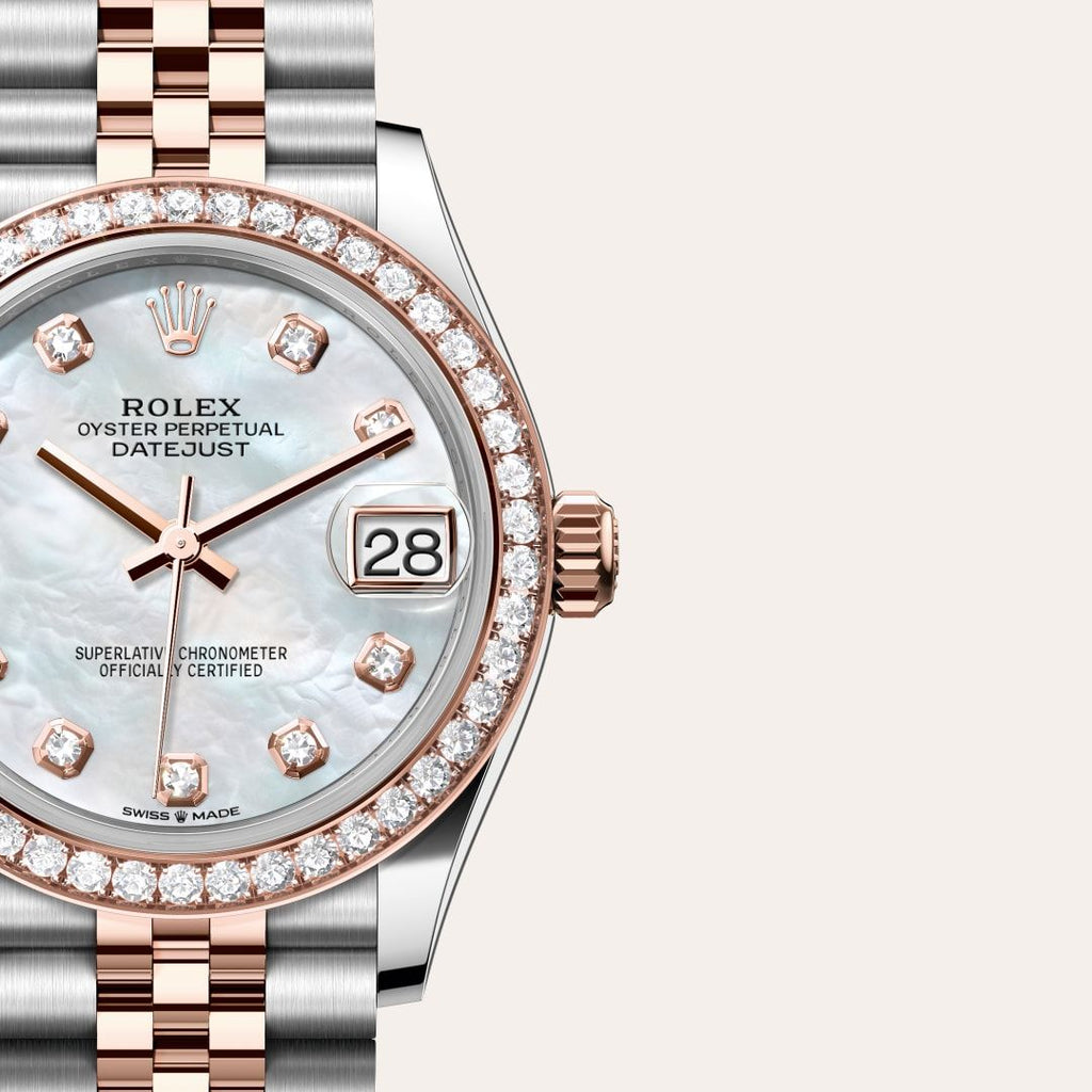 Rolex Datejust Woman Oyster, 31 mm, Oystersteel, Everose gold and diamonds (Automatic) ZR QUALITY