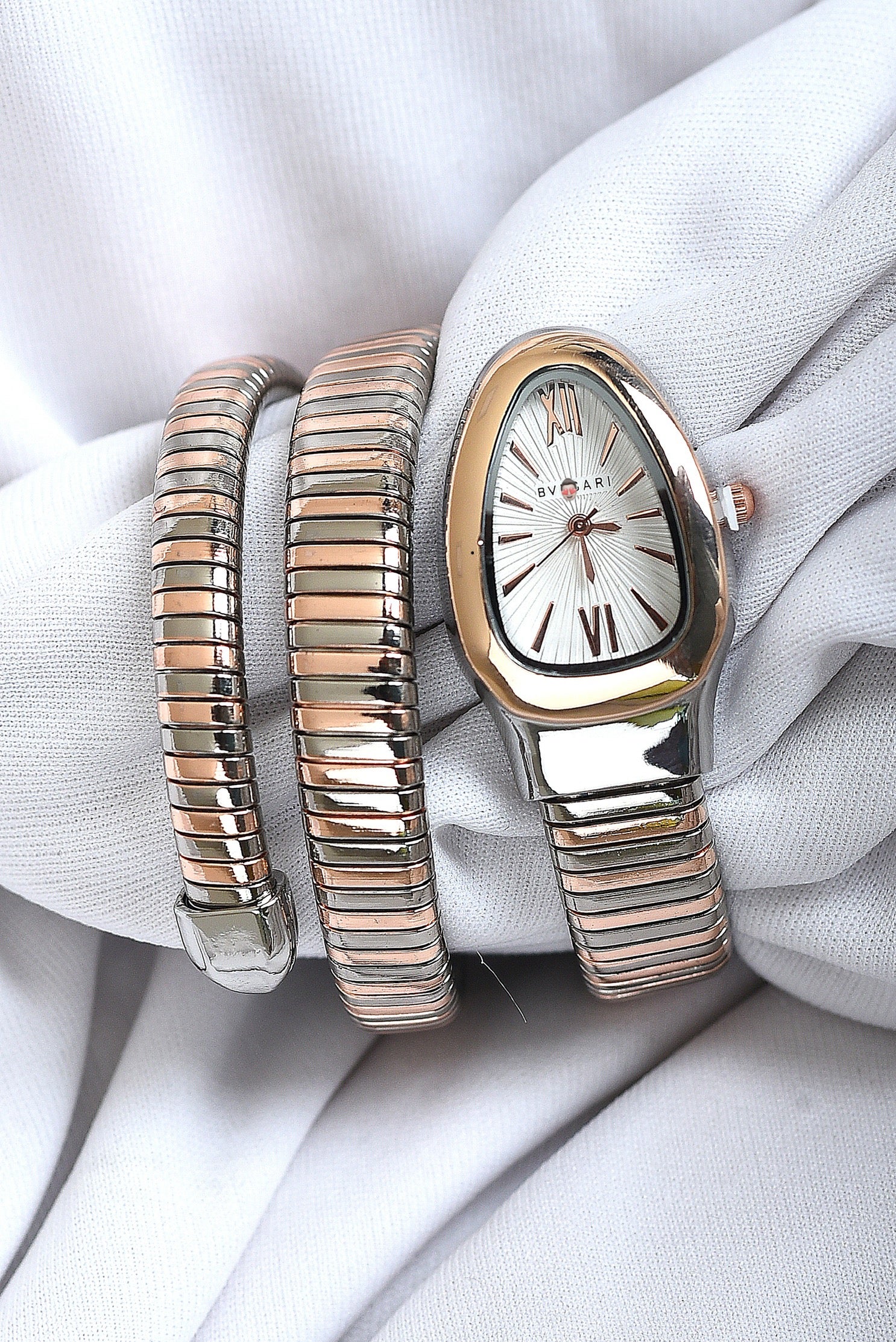 BVL SERPENTINE WITHOUT STONE TWO TONE ROSEGOLD SPIRAL