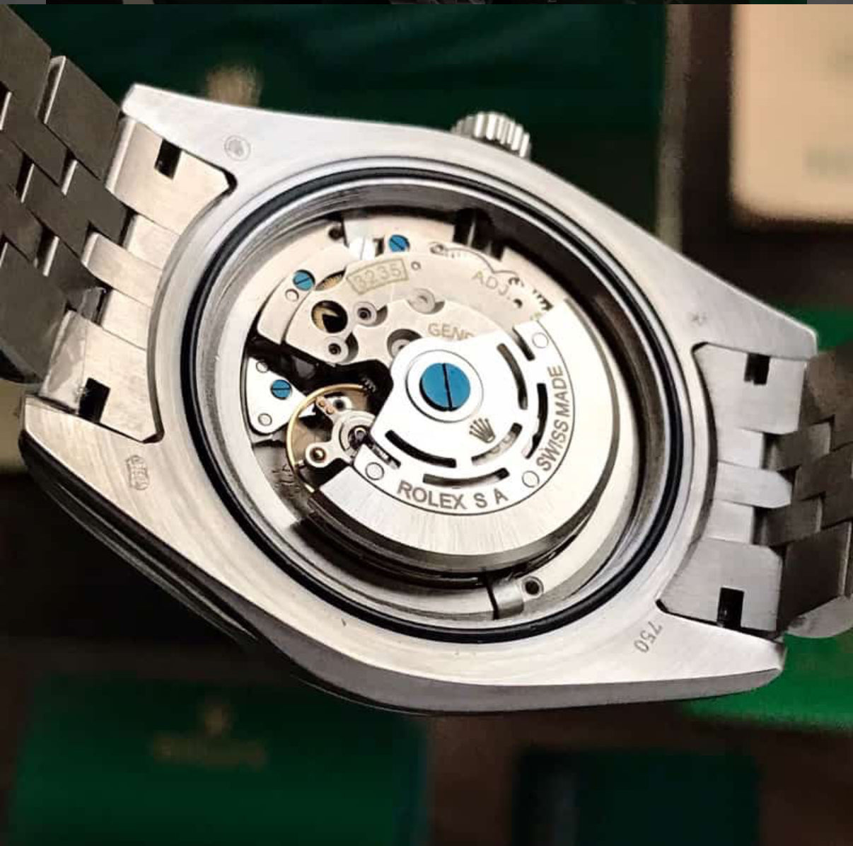 Rolex Datejust 41 Silver & Steel Fluted Jubilee Black Dial Swiss Semi ETA 3235 Movement