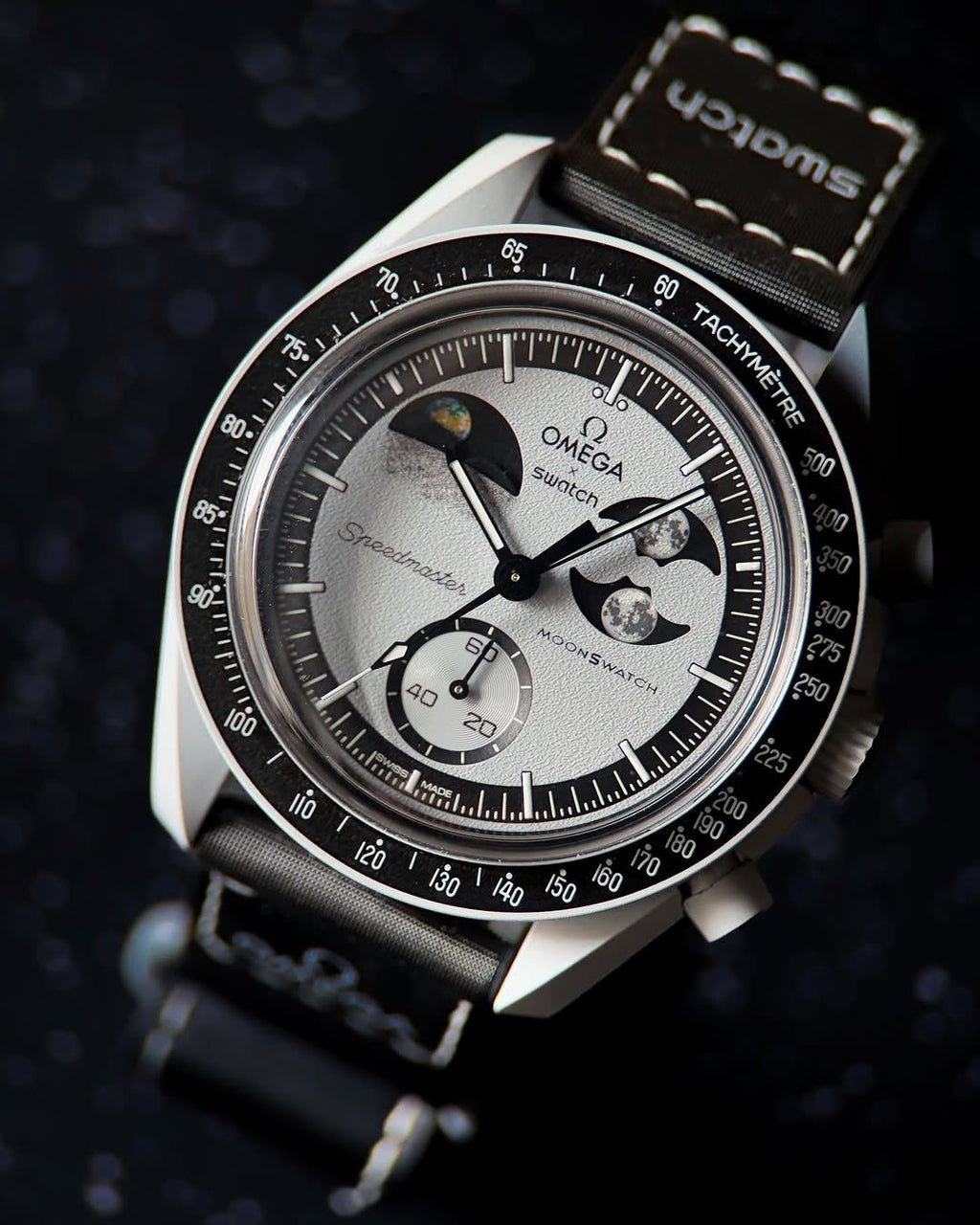 TRPOmega Speedmaster Moonswatch greyBlack with black belt
