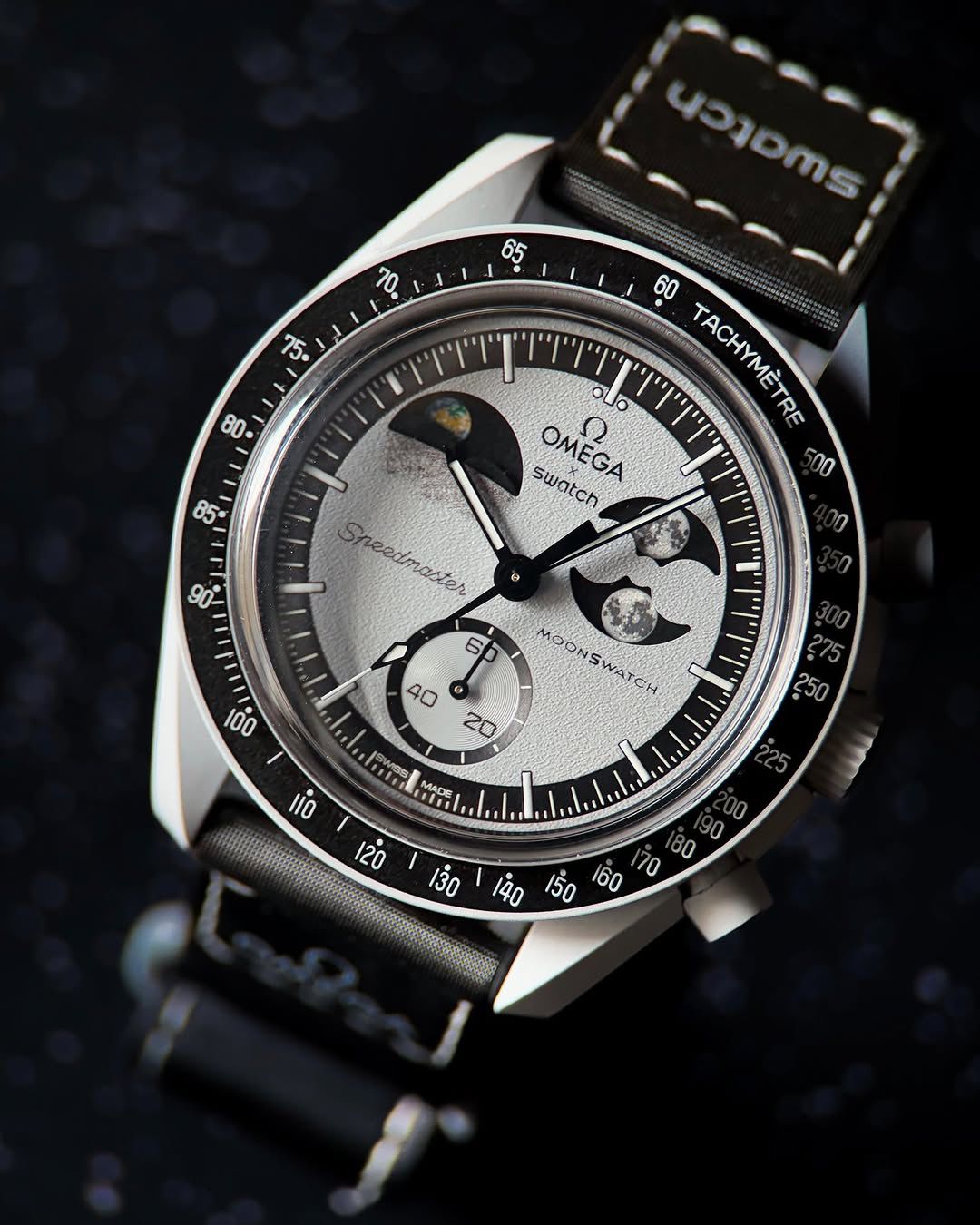 TRPOmega Speedmaster Moonswatch greyBlack with black belt