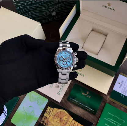 Rolex Daytona Cosmograph Stainless Steel Sky Blue Dial Japanese Master Quality Mens Watch