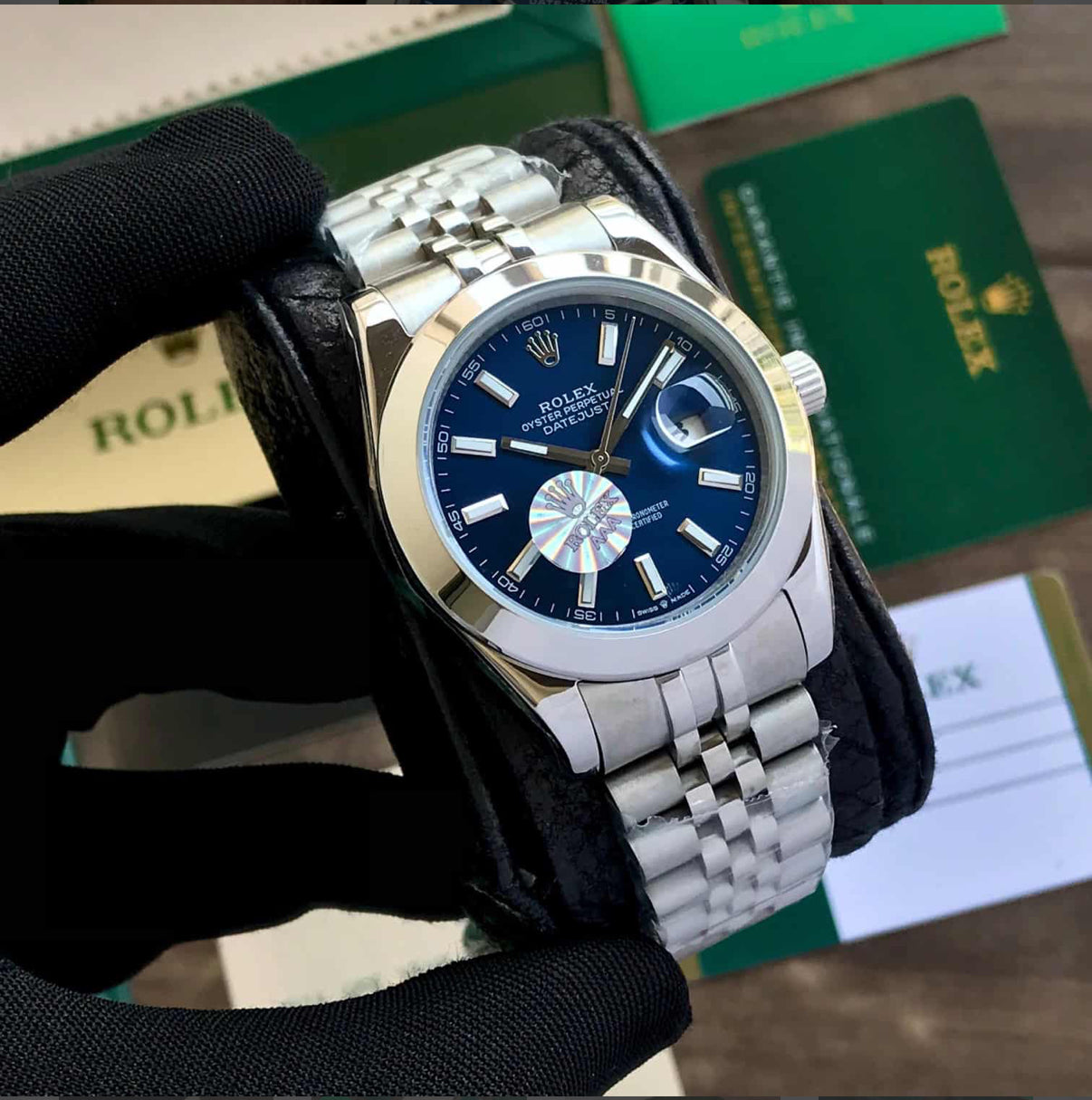 Rolex Date Just 41 Stainless Steel Silver Tone Blue Dial Japanese Automatic Master Quality Men’s Watch