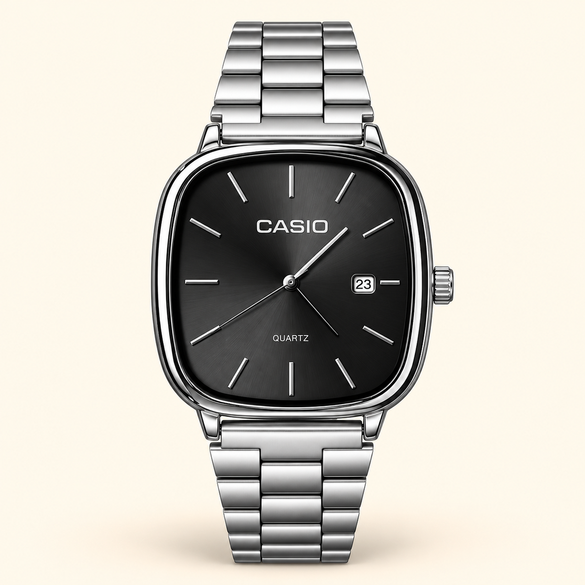 CASIO QUARTZ VINTAGE BLACK DIAL WATCH