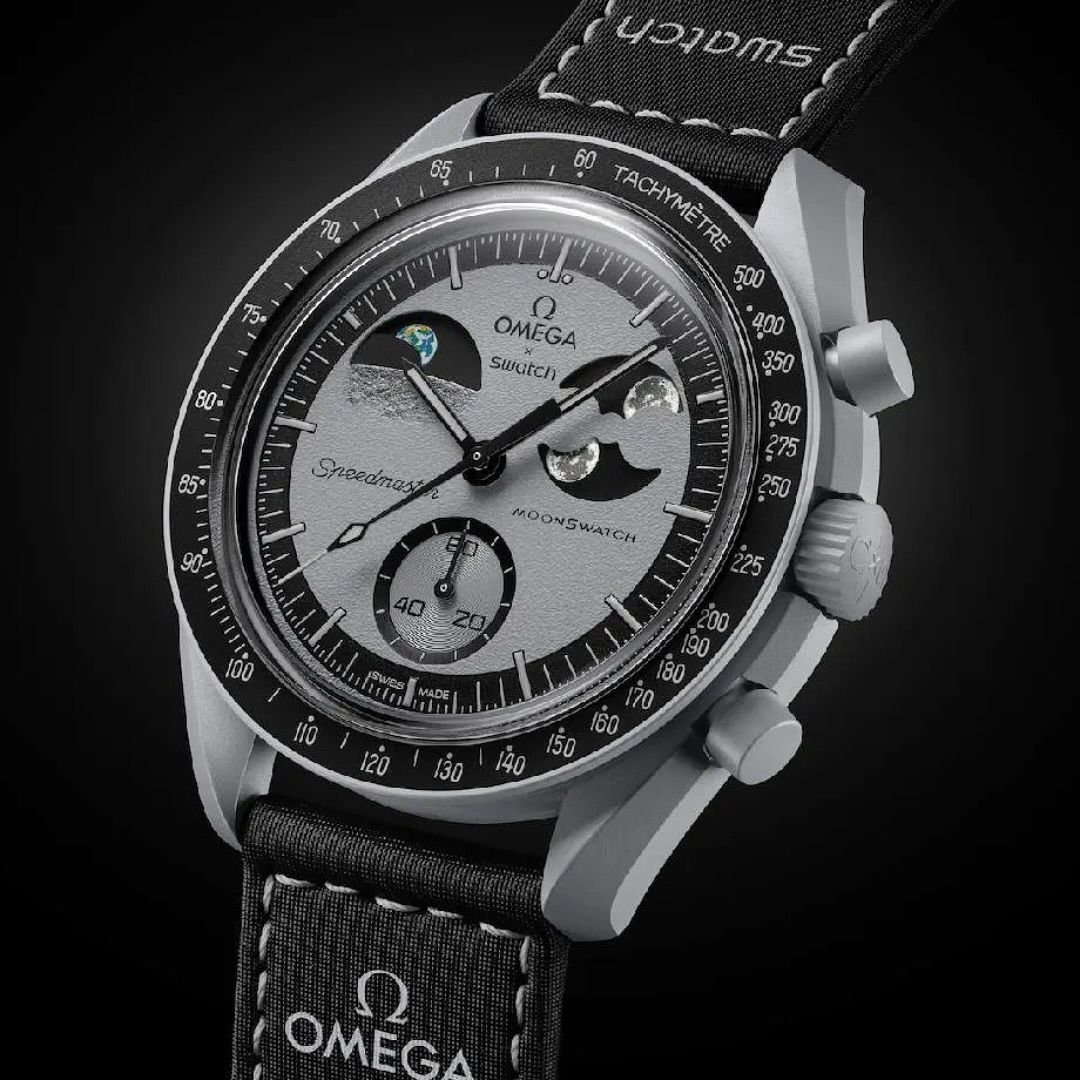 Omega Speedmaster Moonswatch greyBlack with black belt