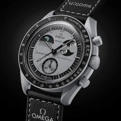 Omega Speedmaster Moonswatch greyBlack with black belt
