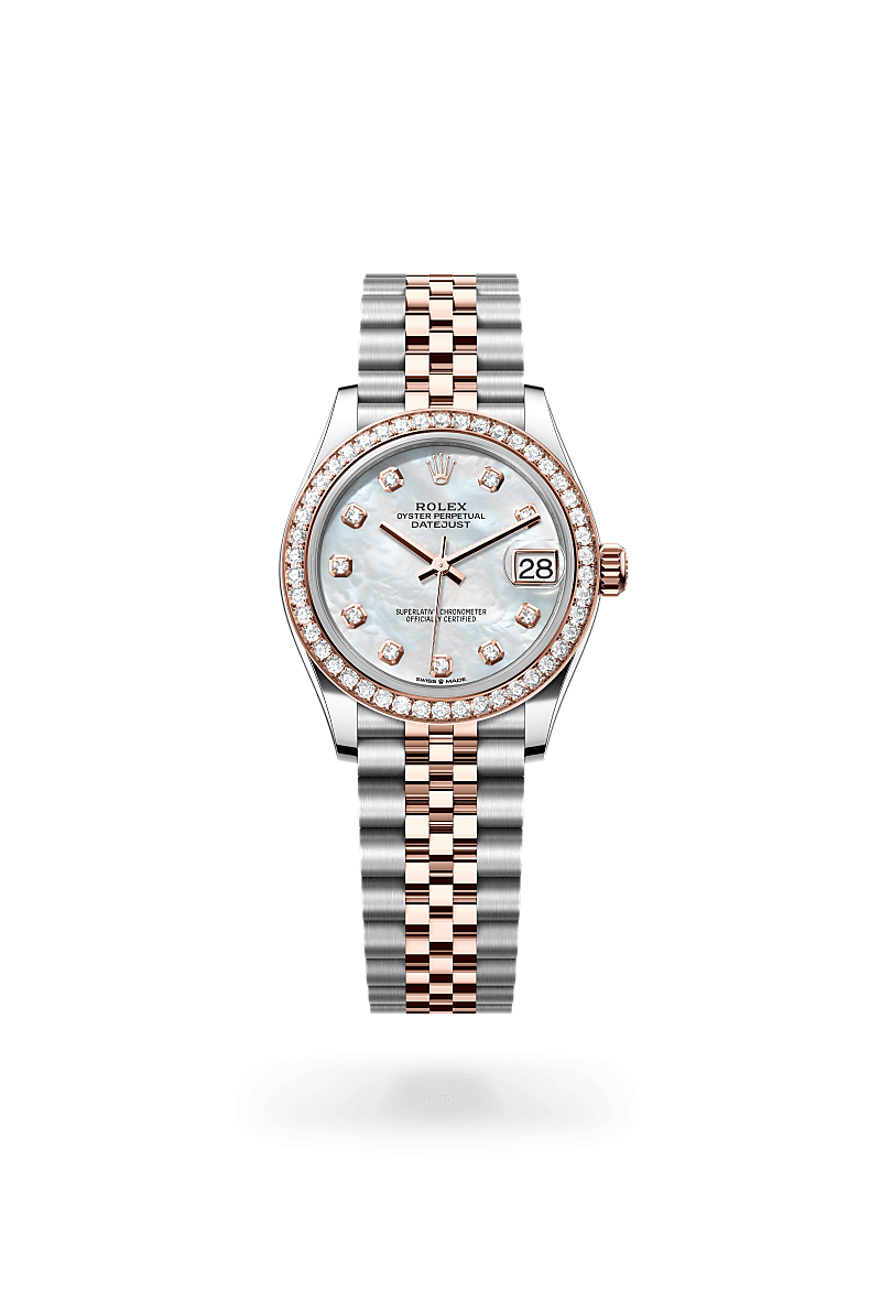Rolex Datejust Woman Oyster, 31 mm, Oystersteel, Everose gold and diamonds (Automatic) ZR QUALITY