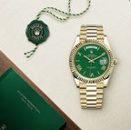Rolex Day Date Gold Green Dial 40mm Japanese Automatic Mens Watch