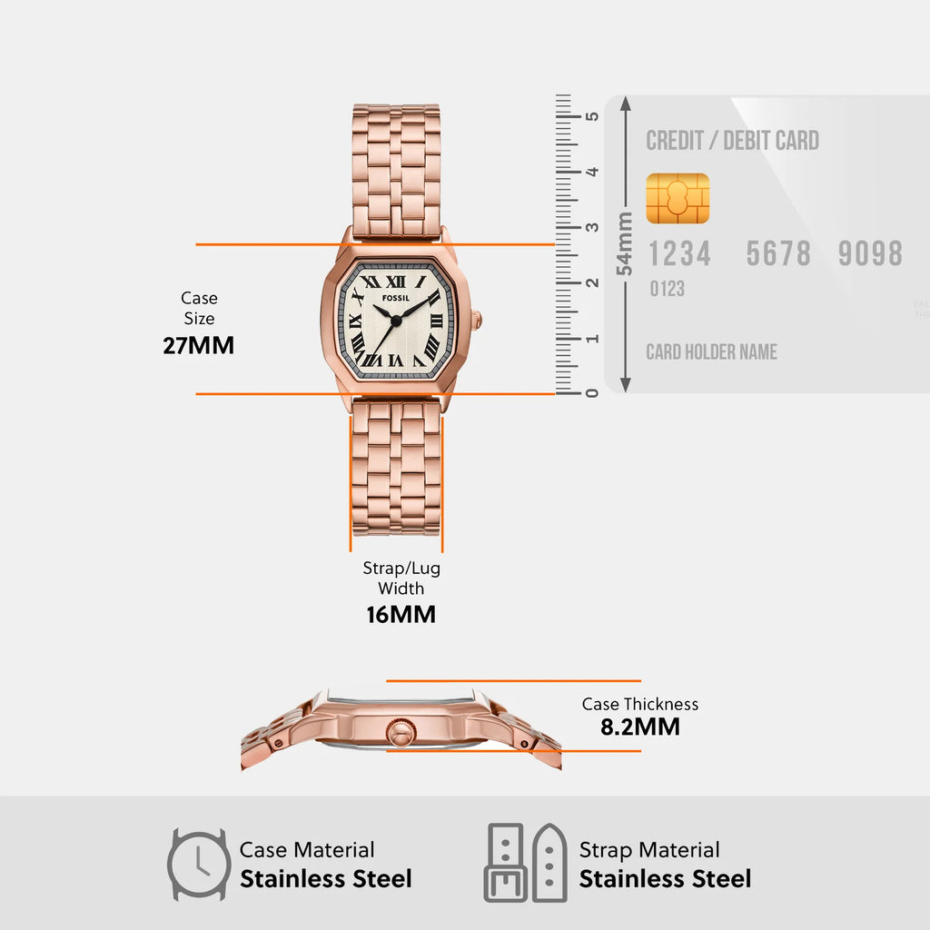 Fossil Harlow Women Quartz Rose Gold