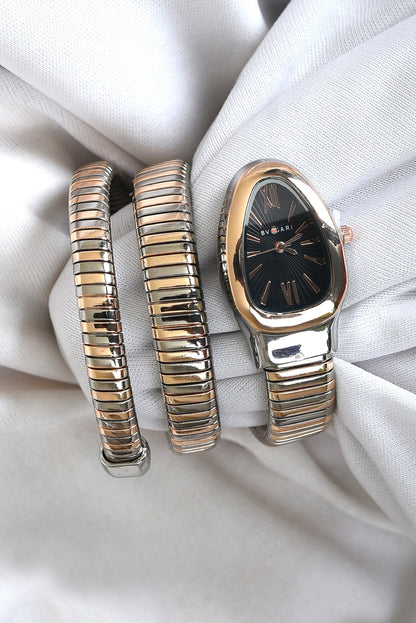 BVL SERPENTINE WITHOUT STONE TWO TONE ROSEGOLD SPIRAL