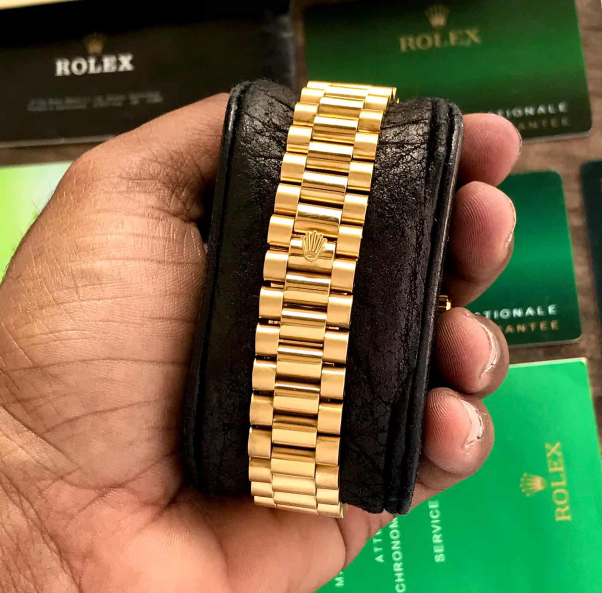 Rolex Day Date Gold Green Dial 40mm Japanese Automatic Mens Watch