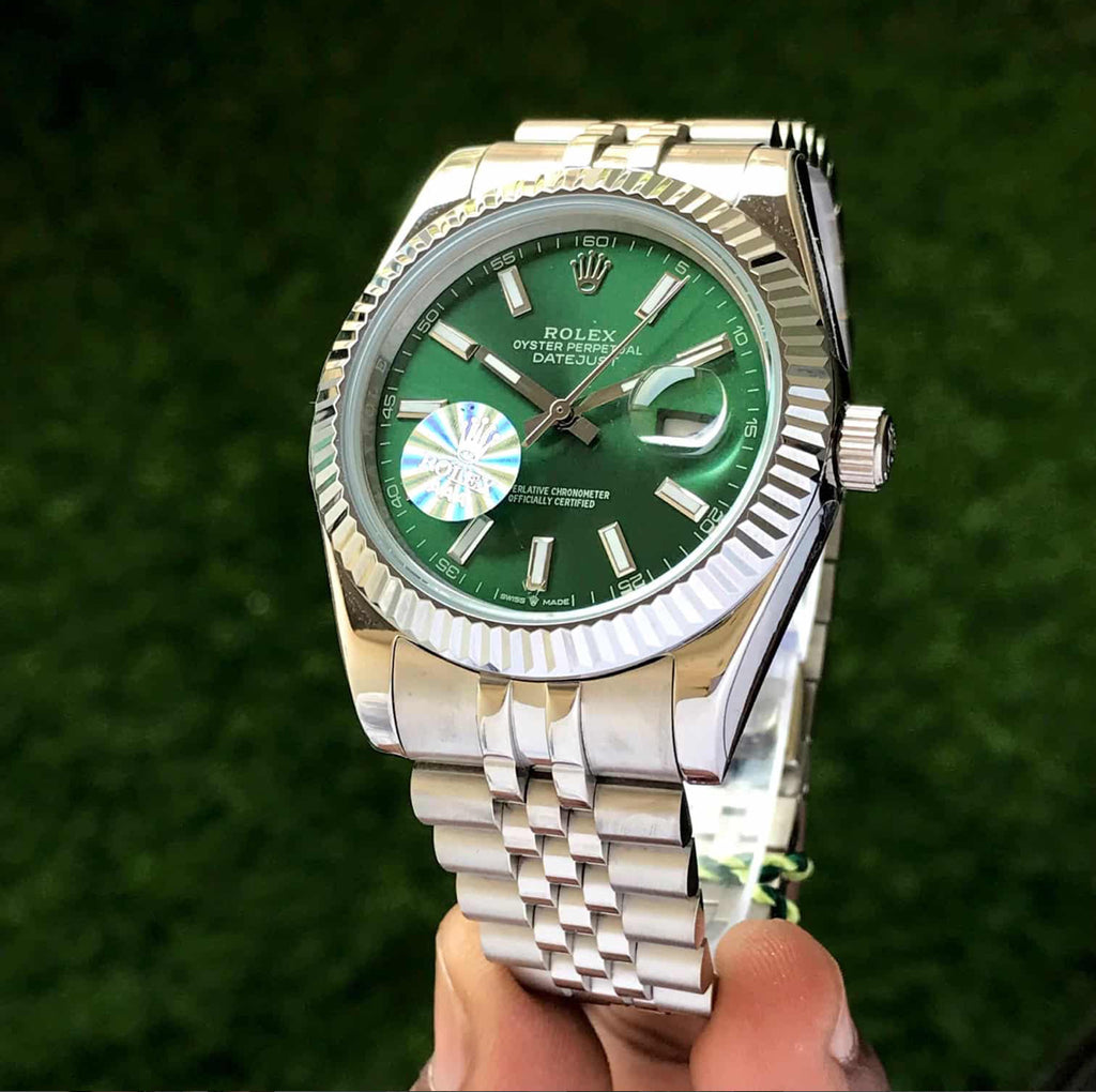 Rolex Date Just 41 Mint Green Dial & Jubli Chain Automatic Mens Watch