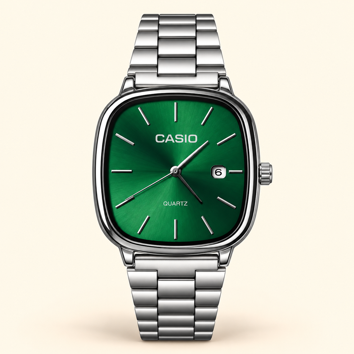 CASIO QUARTZ VINTAGE GREEN DIAL WATCH