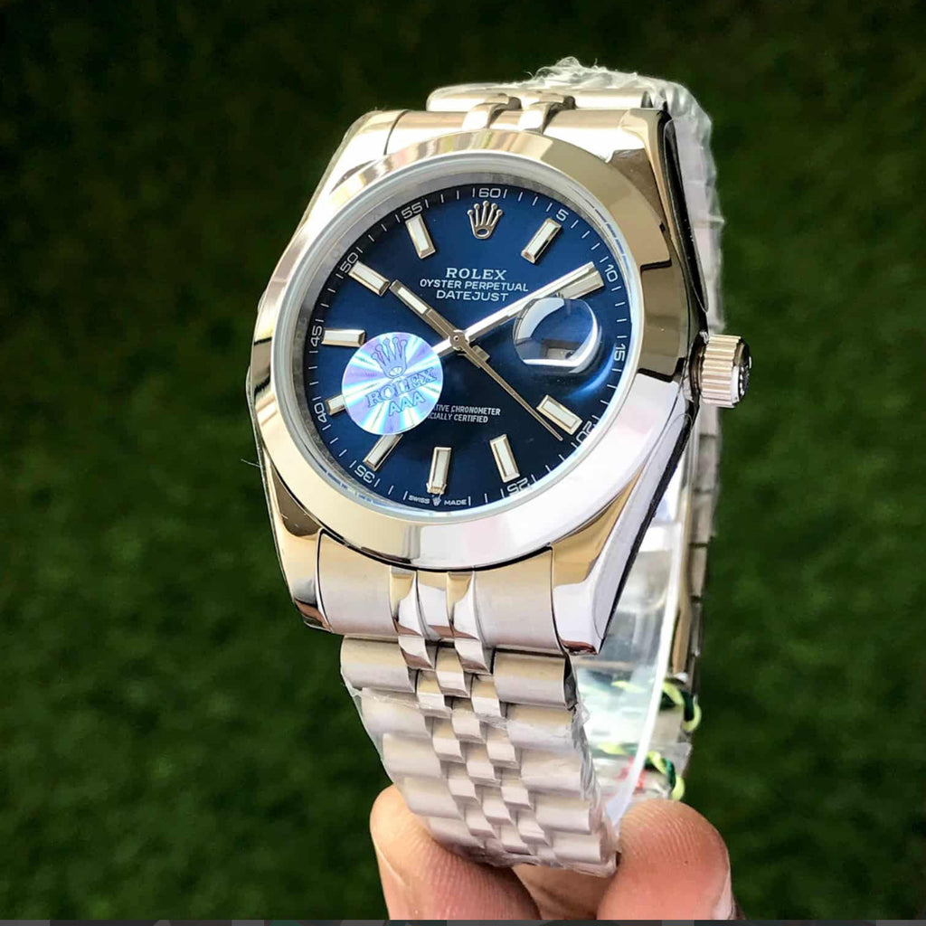 Rolex Date Just 41 Stainless Steel Silver Tone Blue Dial Japanese Automatic Master Quality Men’s Watch