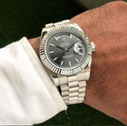 Rolex Day Date 40 Stainless Steel Grey Dial Japanese Automatic Master Quality Mens Watch