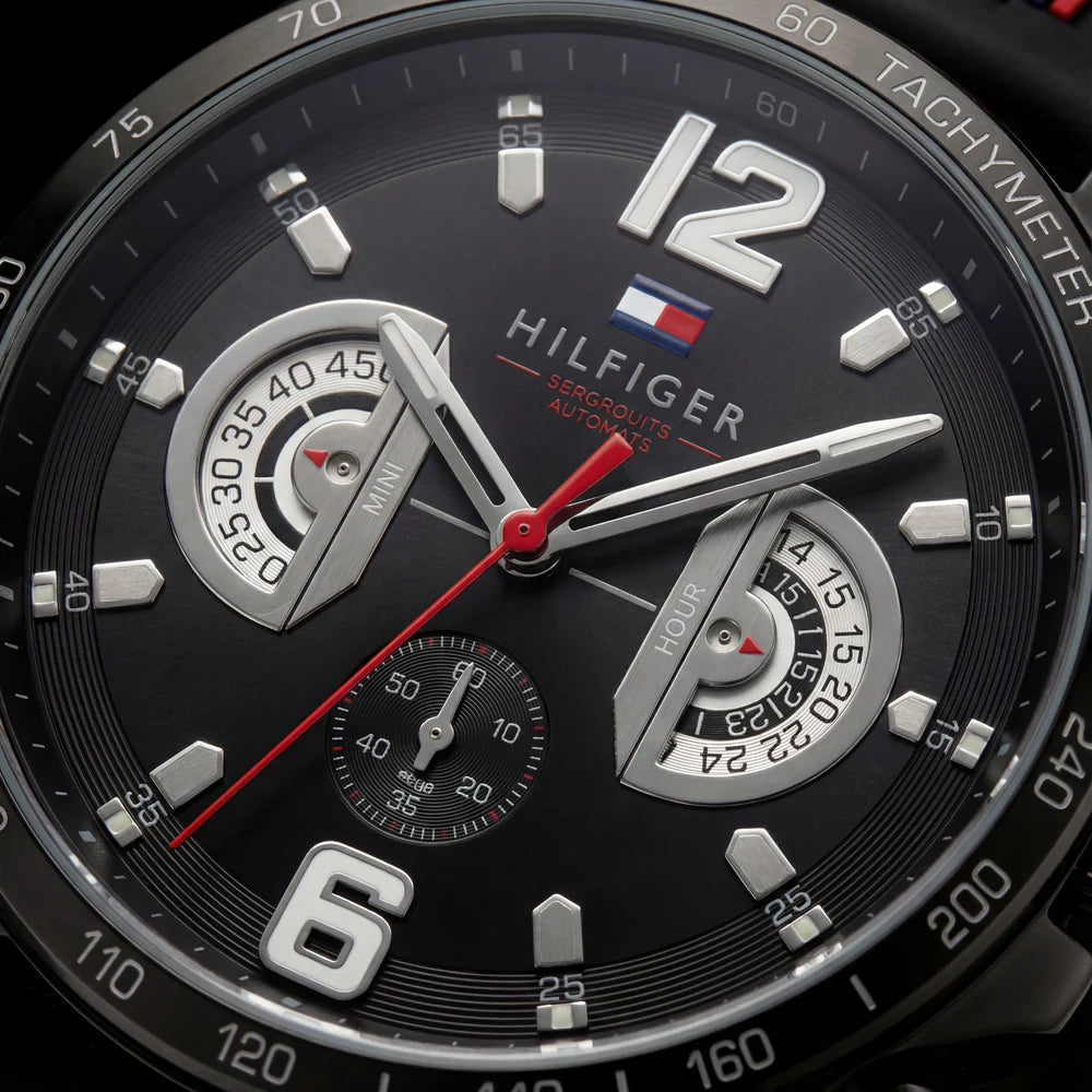 Sport Black Tachymeter Chronograph Watch – Racing Edition