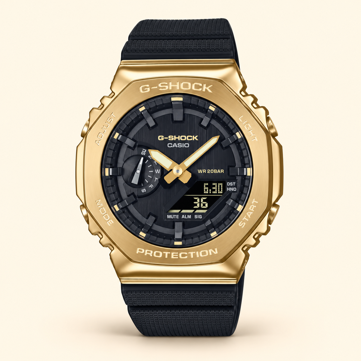 G-SHOCK GM-2100 GOLD BLACK DIAL METAL BODY