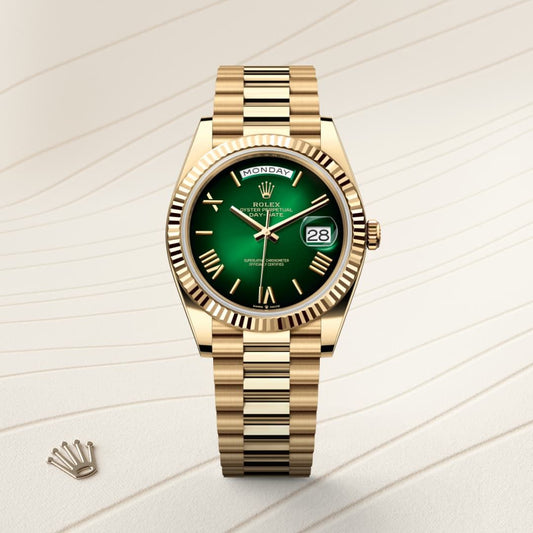 ROLEX Day-Date 41 GOLD GREEN