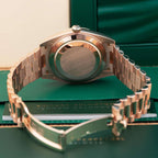 Rolex Day-Date 41 Fluted Bezel Rose Gold Green Dial