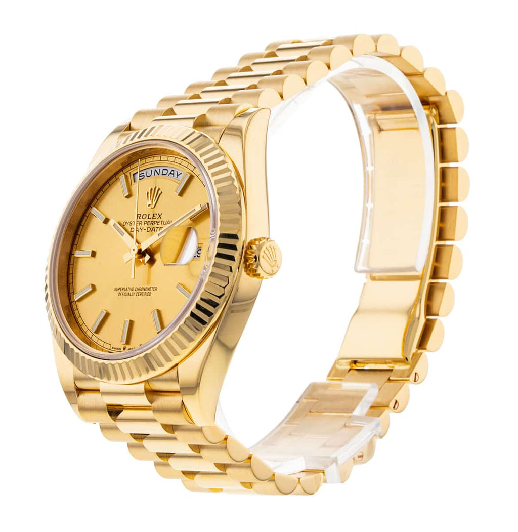 Rolex Day-Date 41 228238 Fluted Bezel Gold DIAL
