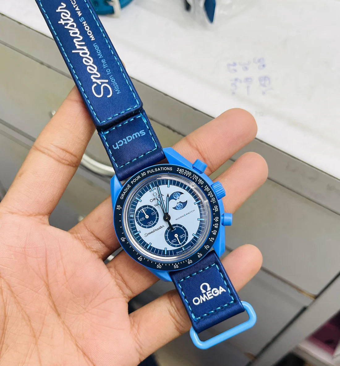 Omega Speedmaster Moonswatch Blue