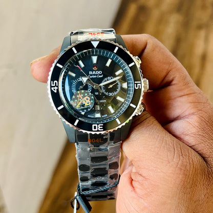 RADO CAPTAIN COOK JAPAN AUTOMATIC HIGH PREMIUM QUALITY FULL BLACK METAL BELT