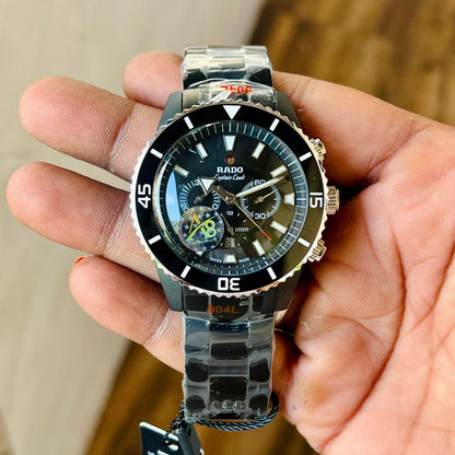 RADO CAPTAIN COOK JAPAN AUTOMATIC HIGH PREMIUM QUALITY FULL BLACK METAL BELT