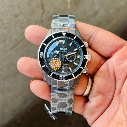 RADO CAPTAIN COOK JAPAN AUTOMATIC HIGH PREMIUM QUALITY FULL BLACK METAL BELT