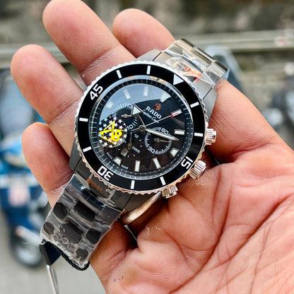 RADO CAPTAIN COOK JAPAN AUTOMATIC HIGH PREMIUM QUALITY FULL BLACK METAL BELT