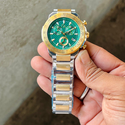 Guess Collection First Class Green Round Dial Analog Men Watch Z35002G9MF