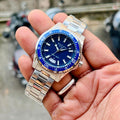 GUCCI DIVE  YA136203 BEST HIGH PREMIUM QUALITY PURE JAPAN MACHINE FULL STEEL METAL BELT BLUE DIAL
