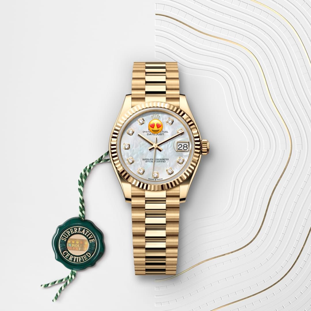 Role* Date just Woman Oyster, 31 mm, yellow gold (Automatic)