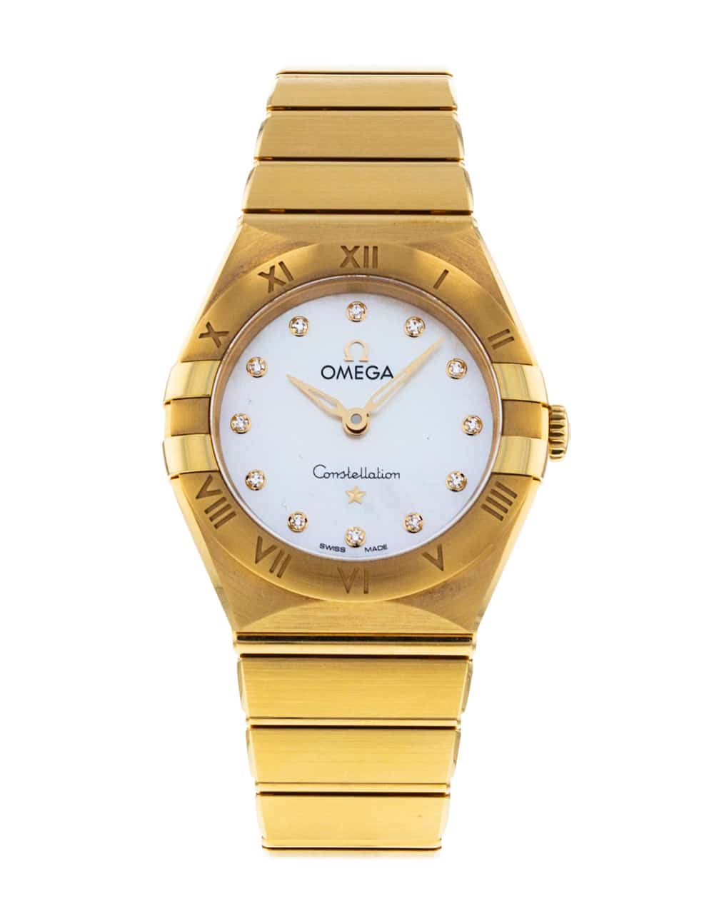 OMEGA WOMEN GOLD WHITE DIAL
